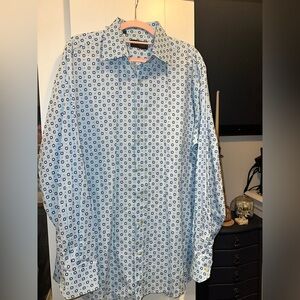 NWOT Etro Milano Men’s Made In Italy Blue Patter Button Down